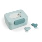 Done by Deer – malý desiatový box s napichovátkami Tiny farm, modrý