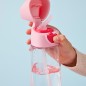 Fľaša na pitie so slamkou 600 ml - flamingo fizz