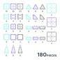 Cleverclixx – Magnetická stavebnica – Mega Ice Crystal Pack – 180 dielikov