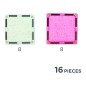 Cleverclixx – Magnetická stavebnica Glitter Tiles Pack Transparent – ružové – 16 ks