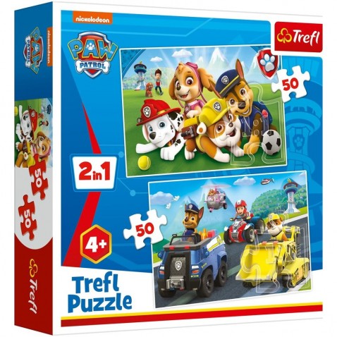 Puzzle 2v1 Paw Patrol 2x50 dielikov