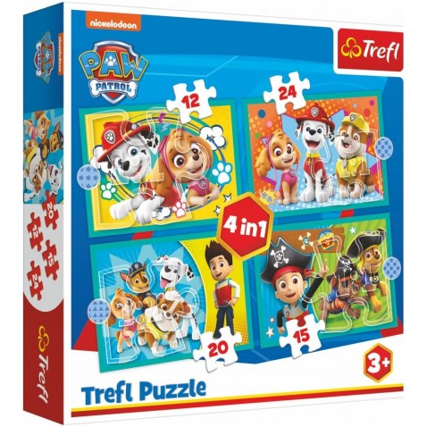 Trefl Puzzle 4v1 Šťastný tým Labková Patrola