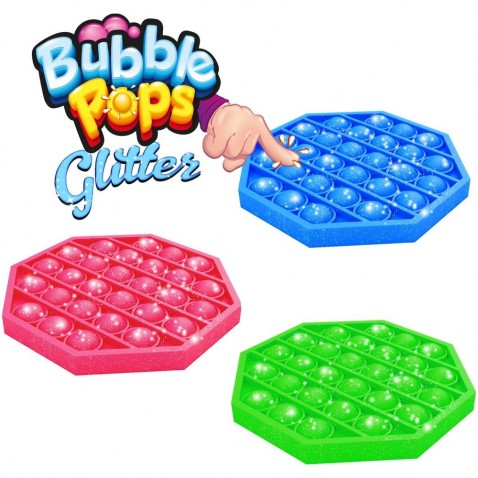 Bubble pops - Praskajúce bubliny s glitrami silikón antistresová spol. hra 3 farieb