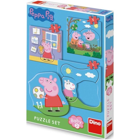 Puzzle baby Prasiatko Pepa/Peppa Pig 3 obrázky 12 dielikov