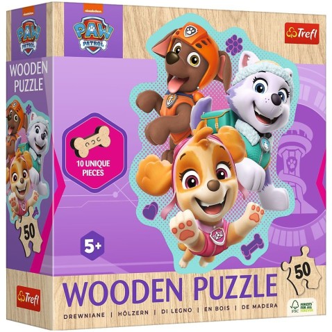 Puzzle drevené nepravidelné tvary Tlapková patrola/Paw Patrol 50 dielikov