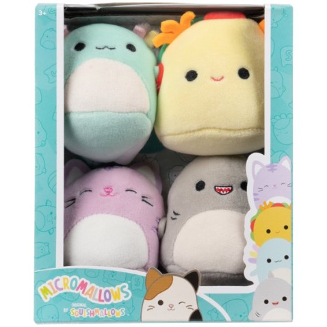 Micromallows 4Pack - Axolotl, Mačka, Taco, Žralok