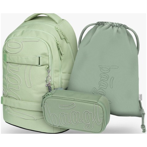 Batoh na notebook Baagl Skate max Mentol 3 dielny SET