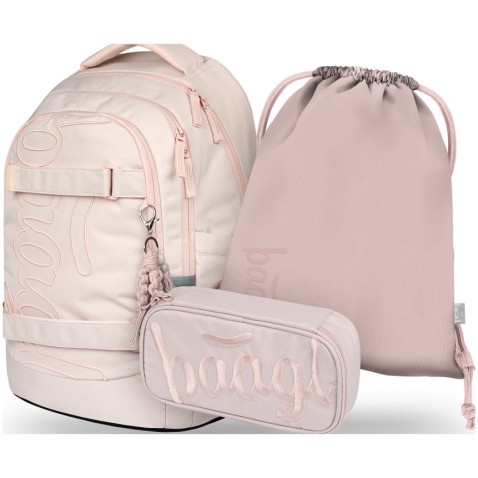 Školský batoh pre 2 stupeň Baagl Skate max Creamy set