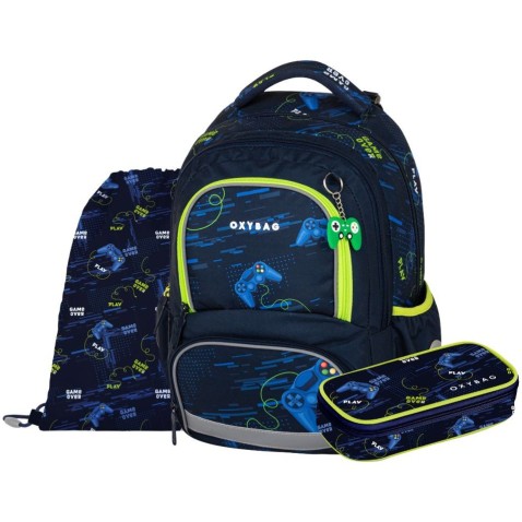 Batoh do školy OXY NEXT Gamer, 3dielny set