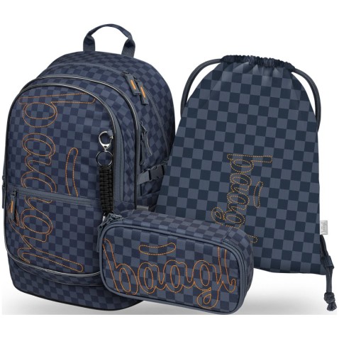 Školský batoh pre 2. stupeň BAAGL Core Ska modrý set