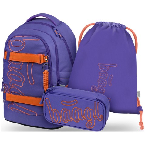 Batoh do školy Baagl Max Orange set