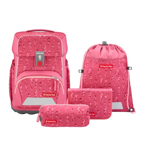 Školská taška Step by Step BASIS, Pink Bubbles - 4 dielny set, AGR certifikát