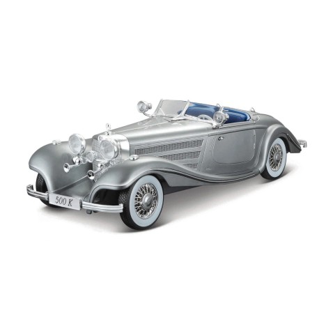 Maisto - 1936 Mercedes-Benz 500 K Typ Specialroadster, metalická sivá, 1:18