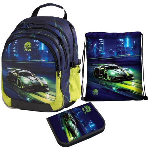 Školský batoh Ulitaa Klasik Auto – 3-dielny set