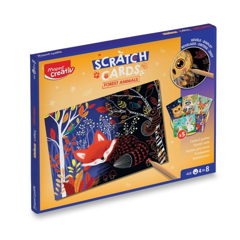 Súprava Maped Creativ Vyškrabávacie obrázky – Lesné zvieratká