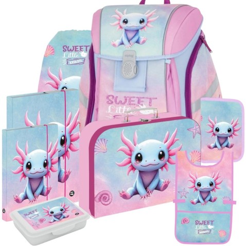 Školská aktovka Oxybag Premium Light Axolotl – 8-dielny set
