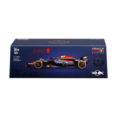 Bburago - RACE F1 v dekoratívnom boxe, Oracle Red Bull Racing RB20 .2024, 1 Max Verstappen