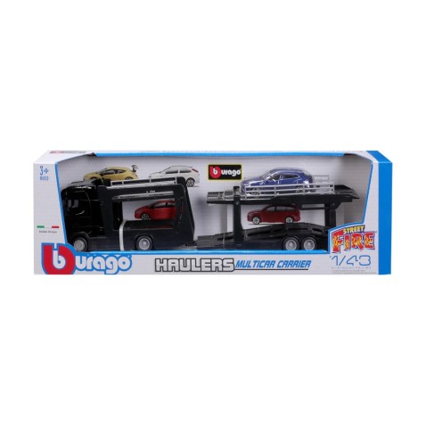 Bburago -  Kamión s návesom Multicar Carrier Scania 770S + Lamborghini Urus, 1:43