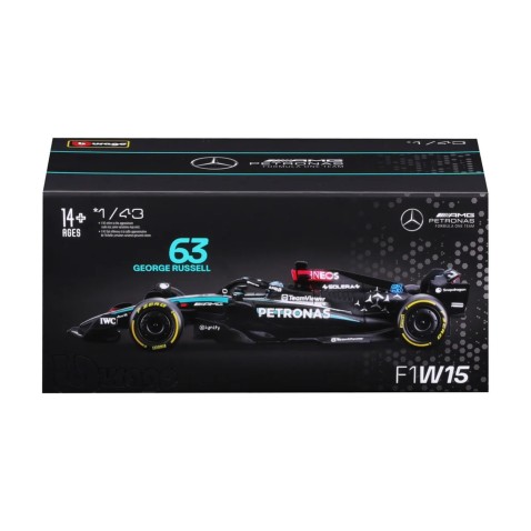 Bburago - RACE Formula 1, Mercedes-AMG Petronas W15 (2024), #63 G.Russell, 1:43