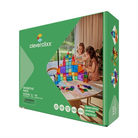 Cleverclixx – Magnetická stavebnica Inventive súprava Intense – 110 ks