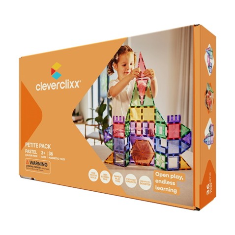 Cleverclixx – Magnetická stavebnica Petite Pastel Pack – 36 ks