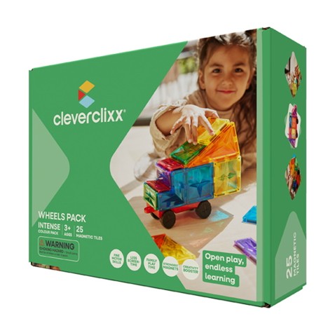 Cleverclixx – Magnetická stavebnica Wheels Pack Intense – 25 ks