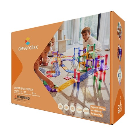 Cleverclixx – Magnetická pretekárska dráha Pastel – 80 ks