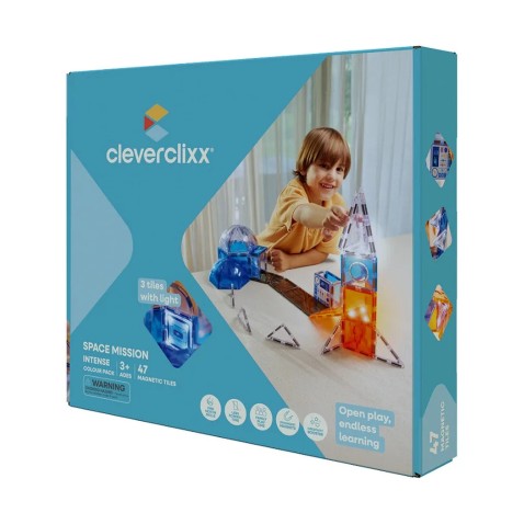 Cleverclixx – Magnetická stavebnica Vesmírna misia – 47 ks