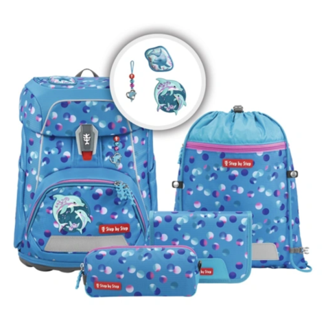 Školská taška Step by Step FIT Dolphin Finja-5 dielny set, AGR certifikát