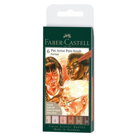 Popisovače Faber-Castell Pitt Artist Pen Brush - Portrait - 6 ks