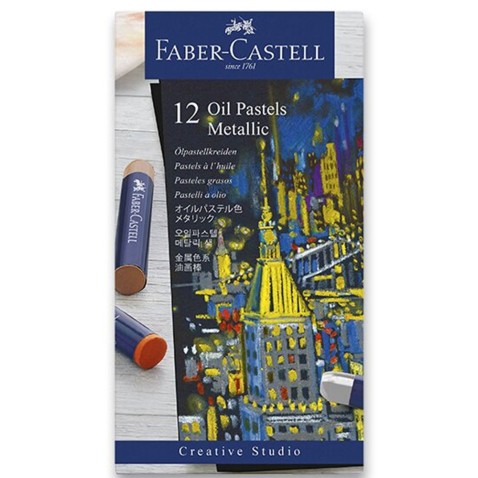 Pastely olejové Faber-Castell 12 farieb metalické