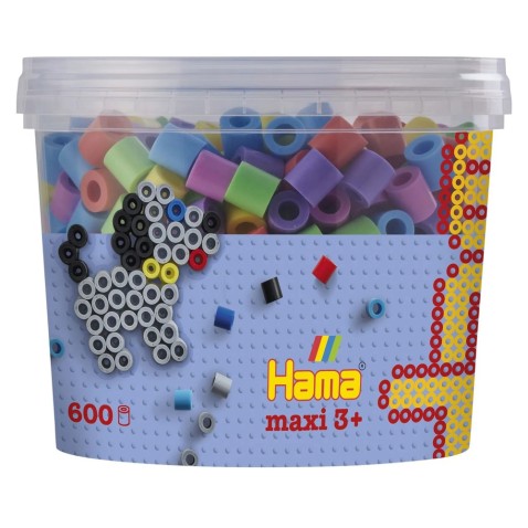 Hama Maxi koráliky v tube, mix pastelových farieb - 600 ks