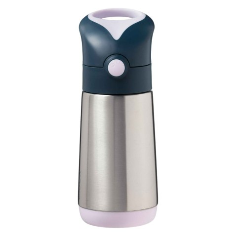 Termoska na pitie so slamkou 350 ml - indigo/ružová