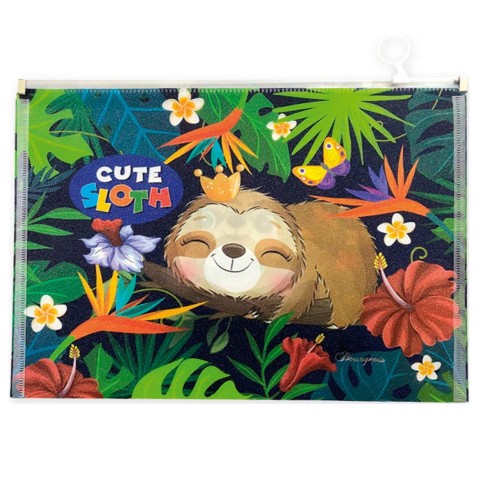 Listová kabelka so zipsom A4 Cute Sloth
