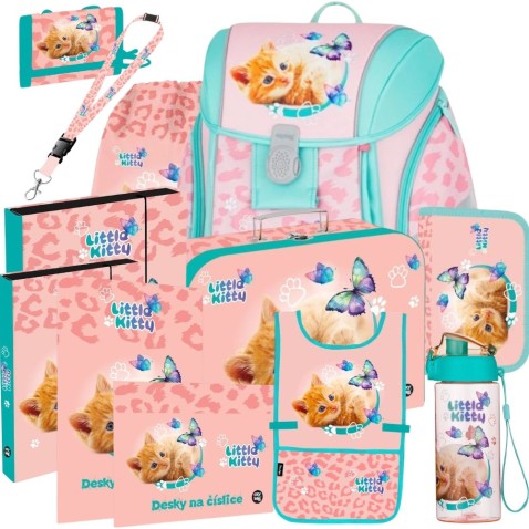 Školská aktovka Oxybag Premium Light Mačka Little Kitty – 12-dielny set