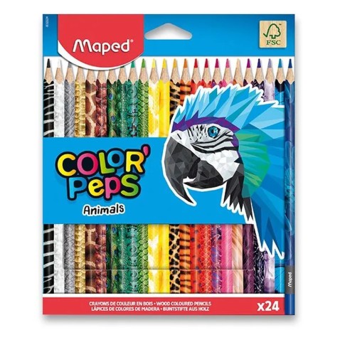 Pastelky Maped Color'Peps Animals - 24 farieb