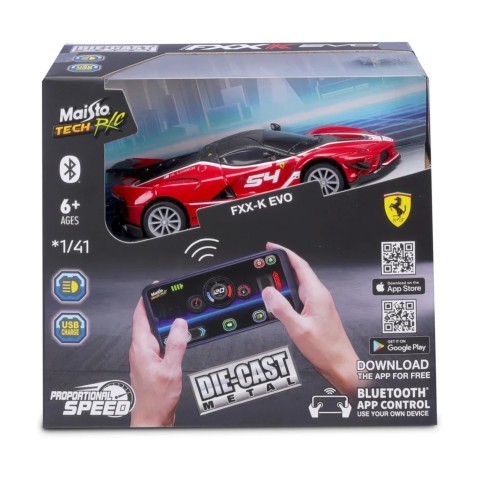 Maisto RC – Die-Cast Metal – FXX-K EVO so svetlami, 1:41, 2,4 GHz, USB, XTR, Bluetooth 5.0