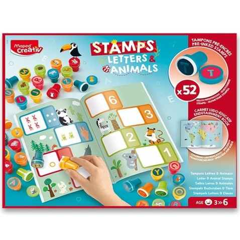 Kreatívna sada Maped creativ Stamps Alphabet & Animals 52 ks pečiatok