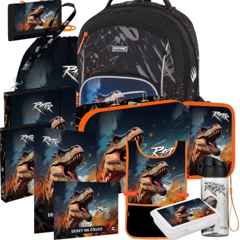 Školský batoh OXYGO Dino Raptor – 13-dielny set