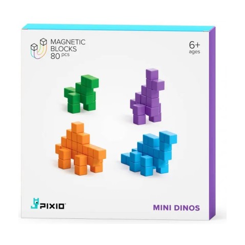 PIXIO magnetická stavebnica – Mini Dinos – 80 ks