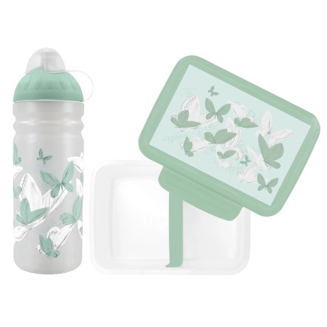 Set Zdravá fľaša 0,7 l a Zdravá desiata – Butterfly