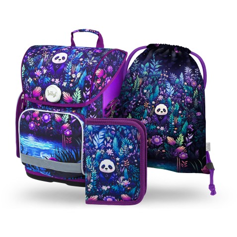 Aktovka Baagl Ergo Jungle Panda – 3-dielny set