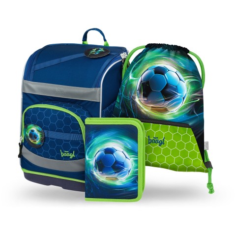 Aktovka Baagl Zippy Plus Futbalová lopta – 3-dielny set