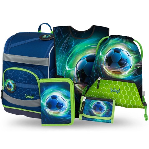 Aktovka Baagl Zippy Plus Futbalová lopta – 5-dielny set
