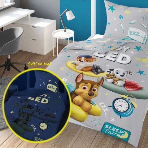 Svietiace obliečky Paw Patrol Sleep