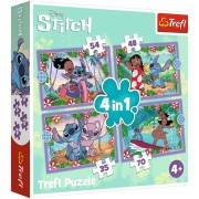 Puzzle 4v1 Bláznivý deň Lilo&Stitch