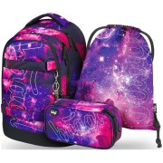 Školský batoh pre 2. stupeň Baagl Skate max Galaxy: SET batoh, peračník, vrecko