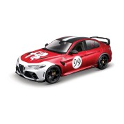 Bburago - Autá HOBBY, Alfa Romeo Giulia GTAm, červeno-biela metalíza, 1:18