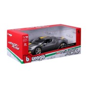 Bburago - RACE+PLAY, Ferrari 296 GTB ASSETTO FIORANO, sivá metalíza, 1:18