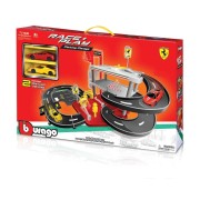 Bburago - FERRARI Race + Play, Garáž a parkovisko s dvoma autíčkami, 1:43